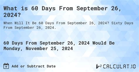 60 days from september 6